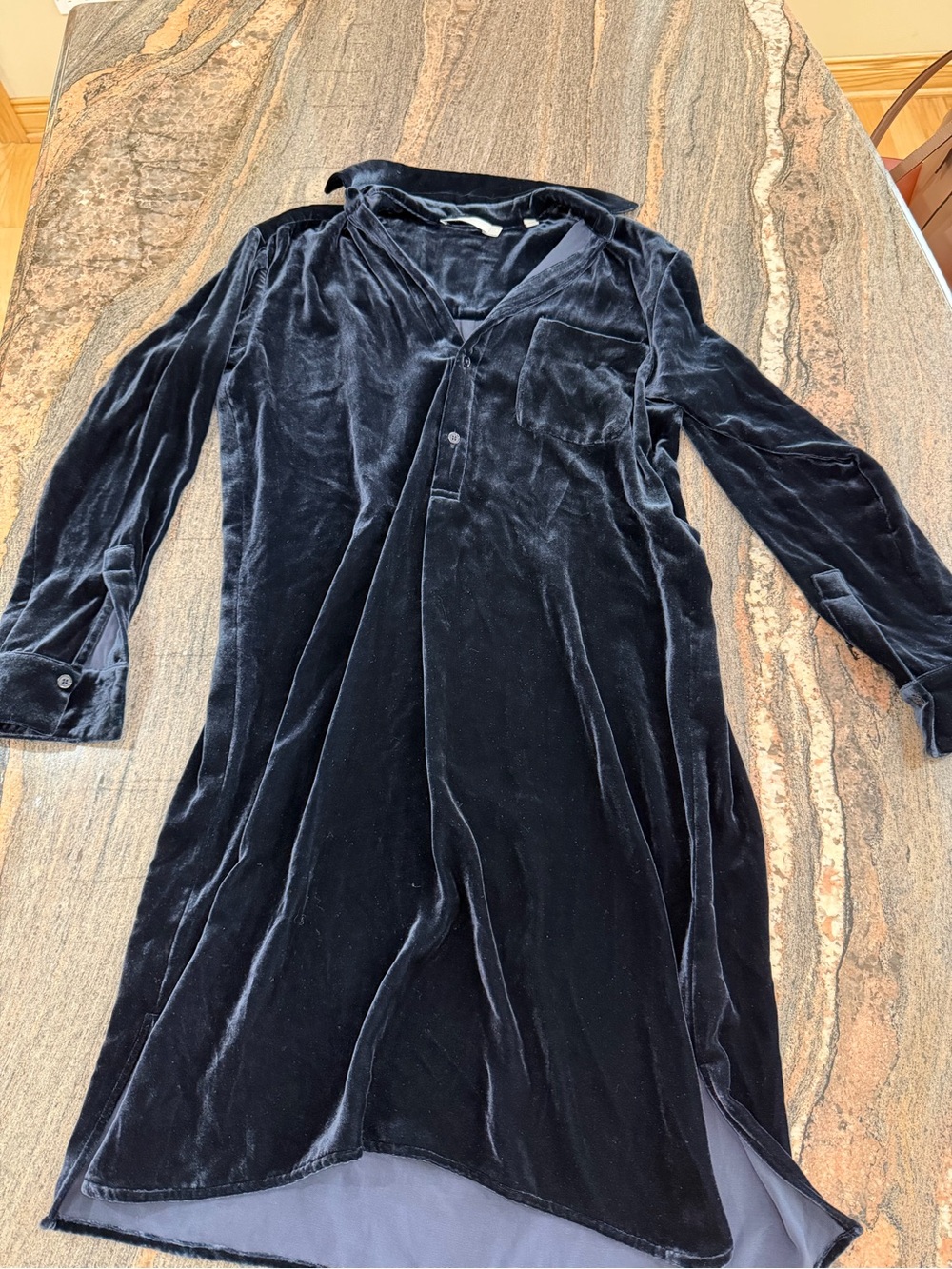 NEW VINCE MIDNIGHT VELVET TUNIC DRESS NEVER WORN SIZE XS